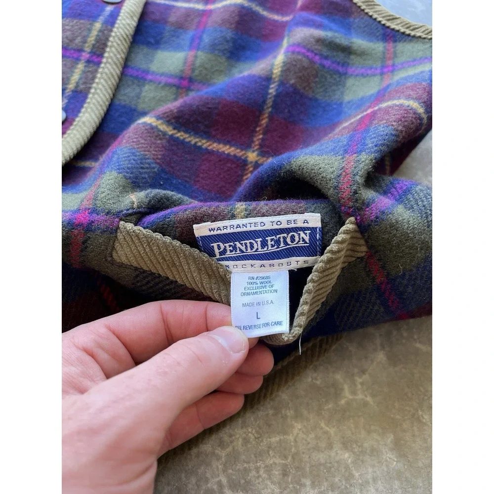 Vintage Pendleton Western Aztec Southwestern Wool Vest Size Large